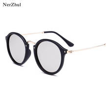 NerZhul-gafas de sol redondas de plata para hombre y mujer, lentes de conducción UV400 geniales, Retro con espejo, lentes de sol para dama y hombre 2024 - compra barato