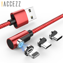 ! ACCEZZ 1 м Магнитный Usb зарядный кабель для IPhone XS XR X 8 7 6s Micro USB Type C Магнитный зарядный шнур для Redmi LG Huawei Samsung 2024 - купить недорого