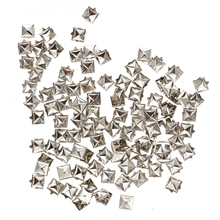 100 pces prata rebites quadrados para a decoração do saco 6mm transporte da gota 2024 - compre barato