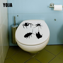 YOJA-pegatina de pared decorativa para el hogar, calcomanía de baño con dibujos animados de insectos, silueta de araña, T5-1239, 22,3x19cm 2024 - compra barato