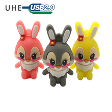 Pendrive con forma de conejo de dibujos animados, memoria USB, 4GB, 8GB, 16GB, 32GB, 64GB, regalo creativo 2024 - compra barato