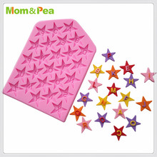 Mom & Pea-Molde de silicona con forma de letras de estrella, decoración de tartas, Fondant, 3D, grado alimenticio, MPA0695 2024 - compra barato