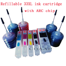 Refillable T3351-T3364 kit ink cartridge for EPSON XP640 XP635 XP645 XP530 XP830 XP540 XP900 XP630 Printer + 150ml Dye ink 2024 - buy cheap