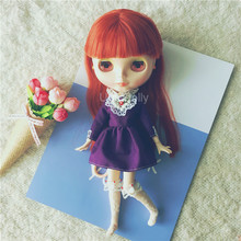 1 Set 1/6 Doll's Outfit Lovely Purple Dress and Dress for Blyth, Azone, Licca Doll Clothes Accessories 2024 - buy cheap