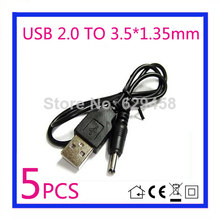 5PCS DC 5V USB 2.0 A to 3.5*1.35mm 3.5x1.35mm Barrel Connector Jack Power Cable Free shipping 2024 - buy cheap