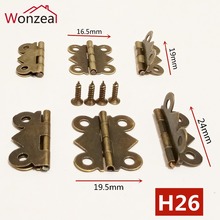 20pcs Antique Furniture hinge metal printing small wooden gift box hinge 4 small holes box hinge 24x19mm/ 19x16mm 2024 - buy cheap