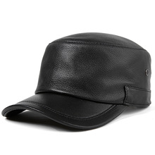 Lady Genuine Leather Hat Cap Man Autumn Winter Baseball Cap Hats Adult Sheepskin Leather Flat Top Hat Winter Leather Hats B-8805 2024 - buy cheap