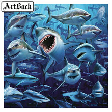 Sale new 5d diy diamond painting shark full square 3D diamond mosaic embroidery home decoration 2024 - buy cheap