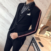 Black Red Stripe Suit Men Designer Suit Stage Clothing Anzug Herren Streifen Smoking Masculino Party Prom Banquet Suit Contrast Buy Inexpensively In The Online Store With Delivery Price Comparison Specifications Photos