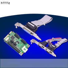 Nuevo Mini PCIe 1 puerto paralelo + 2 puertos serie tarjeta controladora de E/S Mini PCI-e a RS232 DB9 y DB25 adaptador de tarjeta COM Chipset WCH382L 2024 - compra barato