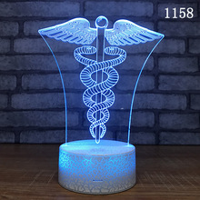 Factory Wholesale Novelty Cobra Night Lamp Acrylic 3D Lamp Bedside Creative Led Lamp Snake Kids Room Led Night Light 2024 - buy cheap