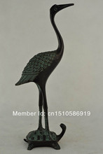 China Rare Collectibles Old Decorated Handwork Bronze Carving Crane Statue 2024 - buy cheap