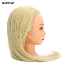 CAMMITEVER светлые парикмахерские 20 дюймов Манекен Куклы длинные волосы Учебные головы-манекены синтетический толстый ворс за дополнительную плату 2024 - купить недорого