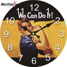 MEISTAR Shabby Chic Struggling Young Wall Clock Silent Living Study Room Home Decor Art Watch Wall Large Vintage Wall Clock 2024 - buy cheap