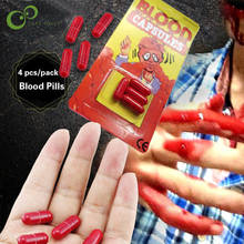 4packs=16pcs Funny Blood Pill Trick Toys Whimsy Prop Vomiting Blood Capsule April Fool's Day Joke Toys GYH ZZZ 2024 - buy cheap