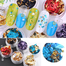 ICYCHEER Nail Flake Chip Foil Paper Gold Colorful Silver Sequin Nail Art Flake Foil 3D Nail Art Glitter Stickers Decoration 2024 - buy cheap