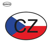 HotMeiNi 13cm x9.1cm Car Styling Cz Czech Republic Country Code Oval With Flag Car Sticker Helmet Waterproof Bumper Accessories 2024 - buy cheap