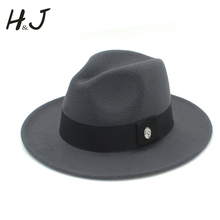 Chapéu tipo fedora, chapéu de lã para homens e mulheres, com aba larga, para inverno e outono 2024 - compre barato