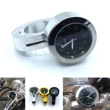 Universal 7/8" Motorcycle Accessory Handlebar Mount Clock Watch Black/Gold/Silver For Kawasaki ZZR600 ZX6R ZX9R ZX10R ZX12R 2024 - buy cheap