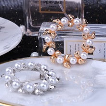 Vintage Gold Flower Brooches for Women Wedding Bridesmaid Rhinestone Bouquet Pin Dress Clothing Accessories 2024 - buy cheap