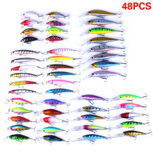 48pcs/Set New Minnow Fly Fishing Lure Set Hard Bait Lure Wobbler Carp 5 Models Fishing Tackle Artificial Fly Fishing Lures 2024 - buy cheap