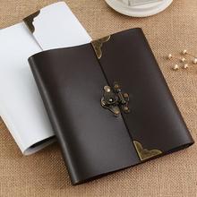 5/10/12 Inch Literary DIY retro leather photo album Paste handmade baby couple album Polaroid album with Sticker Gift Black Page 2024 - buy cheap