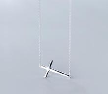 100% real. Sterling Silver 925 Fine Jewelry Religion Jesus Sideway Cross Pendant Necklace GTLX1902 2024 - buy cheap