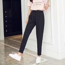Calça feminina clássica estilo coreano, cintura alta elástica, harem, moda feminina, slim, cor sólida, comprimento do tornozelo, af655, 2021 2024 - compre barato
