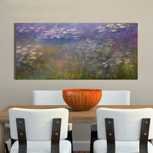 Cheapest Abstract Claude Monet Purple Waterlilies Oil Painting Hand Painted On Canvas For Home Wall Decoration 2024 - buy cheap