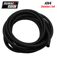 AN4 3M/Lot Black Cotton Over Braided Racing Hose Fuel Line Oil Cooler Hose End Nylon Adapter Pipe Car Accessories 2024 - buy cheap