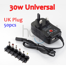 50pcs 30W Universal AC Wall Plug in Power Adapter 3v 4.5v 5v 6v 7.5v 9v 12v 1A charger with 6 pieces connection tip power supply 2024 - buy cheap