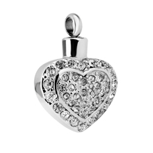 Crystal Heart Cremation Jewelry Pendant Keepsake Ash Holder Necklace  2024 - buy cheap