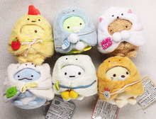 6pcs/set Cute San-X Sumikkogurashi Stuffed Animals Plush Keychains Toy Sumikko Plush Wear Mantle Cartoon Pendant Dolls Gift 2024 - buy cheap