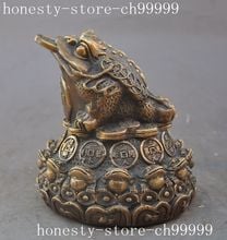 chinese fengshui bronze wealth money coin Golden Toad Bufo Laevis lucky statue 2024 - buy cheap