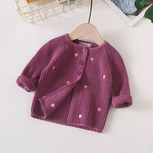 Moda outono roupas de bebês meninas crianças casaco de malha casual gola redonda suéter de meninas casaco cardigã roupas de criança lz373 2024 - compre barato