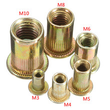 10PCS Multi Size Carbon steel Rivet Nuts Flat Head Rivet Nuts Set Nuts Insert Riveting M3 M4 M6 M8 M10 2024 - buy cheap