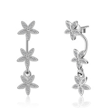 Super Stars Suspension Stud Earrings Real 925 Sterling Silver With Austrian Crystal CZ   Ear Accessories Jewelry 2024 - buy cheap