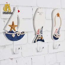 Zapatillas náuticas de estilo mediterráneo, ganchos de pared en forma de barco, decoración colgante para sala de estar 2024 - compra barato