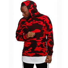 Men autumn hip hop camouflage hoodie side lace up punk streetwear nightclub DJ hiphop hoodies sweatshirt women oversize pullover 2024 - buy cheap