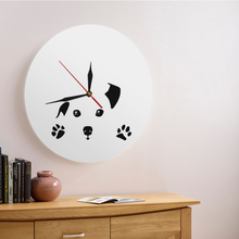 Cão bonito acrílico relógio de parede decorativo relógio redondo pet design moderno decoração para casa relógio de parede filhote de cachorro animais fo amantes do cão 2024 - compre barato