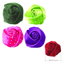 20MM Satin/Organza/Dots Ribbon Bud Rose Flower For Wedding Packing Cloth Hairbow DIY Crafts 200pcs Free Shipping 2024 - buy cheap