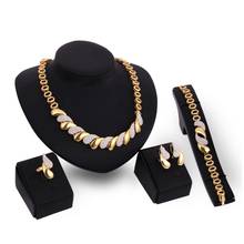 Fashion Women's Rhinestone Choker Necklace Bracelet Earring Ear Stud Ring Set 2024 - buy cheap