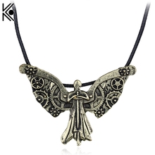City of Bones Necklace The Mortal Instruments Pendant statement necklace Angel Butterfly Shape Leather Necklace 2024 - buy cheap
