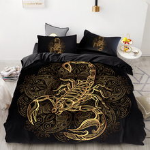 3D HD Digital Printing Custom Bedding Set,Black Duvet Cover Set Queen Cal King,Bedclothes Golden Scorpion Drop Shipping 2024 - buy cheap