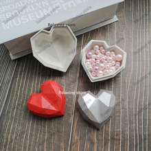 Mini maceta geométrica de corazón, molde de silicona para hormigón, yeso, caja de almacenamiento, moldes de arcilla de cemento 2024 - compra barato