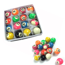 Juego completo de bolas de billar para niños, juego de bolas de resina dura de 25mm de colores, mesa de billar, 16 Uds., promoción, China 2024 - compra barato