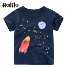 Halilo Kids T Shirt Summer 2019 Letter Print Blue Color Cotton Boys Tshirts Kids Clothing Little Boy Shirts Toddler Tops Tees 2024 - buy cheap