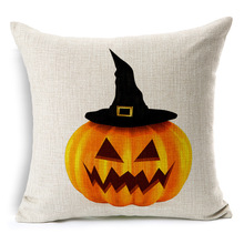 Capa de almofada tema halloween, abóbora, vampiro, morcego, coruja, impresso, decorativo, fronhas de almofada 2024 - compre barato