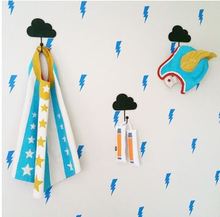 Синий рисунок молнии в горошек стикер на стену для детской комнаты для девочек украшение на кровать дизайн виниловая роспись GA101 2024 - купить недорого