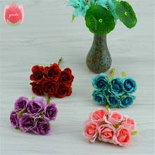 6pcs/lot 2cm Silk Gradient Mini Handmade Rose Artificial Flower For Wedding Decoration DIY Wreath Gift Scrapbooking Craft Flower 2024 - buy cheap